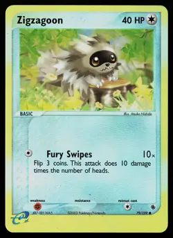 Pokemon Card - Zigzagoon Ruby & Sapphire 79/109 Reverse Holo Common - Image 1