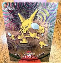 Pokemon 1999 Topps Chrome TV Alakazam #65 - Image 1