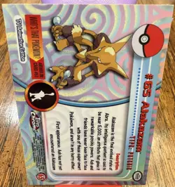 Pokemon 1999 Topps Chrome TV Alakazam #65 - Image 2