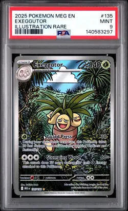 2025 Pokemon MEG EN-Mega Evolution Illustration Rare #135 Exeggutor PSA 9 Mint - Image 1