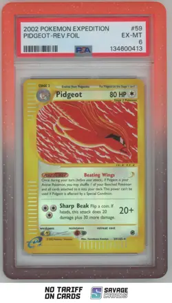 2002 Pokemon Expedition Reverse Foil Pidgeot PSA 6 #59/165 - Image 1