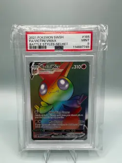 2021 POKEMON SWORD & SHIELD BATTLE STYLES SECRET FULL ART/VICTINI VMAX PSA 9 - Image 1