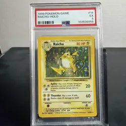 1999 Pokemon Game #14 Raichu-Holo PSA 5 EX 14/102 - Image 1