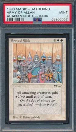 Arabian Nights Army of Allah Dark PSA 9 Graded Magic MTG (6652) - Image 1