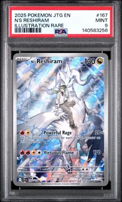 2025 Pokemon Journey Together #167 N's Reshiram PSA 9 Mint Illustration Rare tcg - Image 1