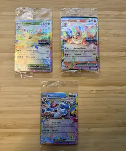 Pokemon Prismatic Evolutions EX Holo Leafeon, Flareon, Glaceon Lot 3 - Image 1
