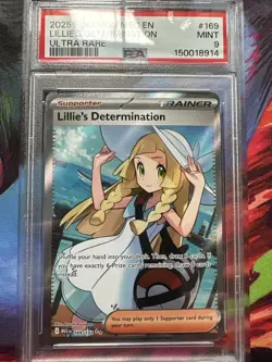 2025 POKEMON MEG EN-MEGA EVOLUTION ULTRA RARE #169 LILLIE'S DETERMINATION PSA 9 - Image 1