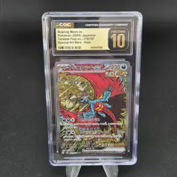 POKEMON JAPANESE TERASTAL FEST ART RARE #218/187 ROARING MOON EX CGC 10 PRISTINE - Image 1