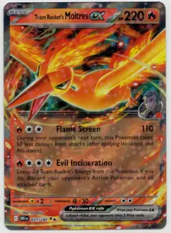 Team Rocket's Moltres ex #031/182 Destined Rivals Double Rare Pokemon Holo - NM - Image 1