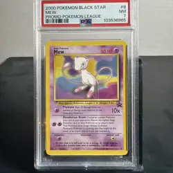 2000 POKEMON PROMO BLACK STAR POKEMON LEAGUE #8 MEW PSA 7 - Image 1