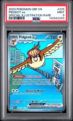 2023 Pokemon Obsidian Flames #225 Pidgeot EX PSA 9 SpeciaI Ilustration Rare SIR - Image 1