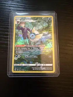 Pokemon TCG Brilliant Stars Pokemon Vaporeon Vaporeon Secret Rare Holo Gary Oak - Image 1