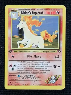 Blaine's Rapidash 1st Ed. Pokemon Gym Challenge #33 2000 - Image 1