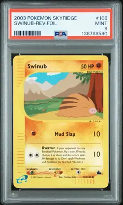 PSA 9 - Pokemon Skyridge #108 Swinub Reverse - Image 1