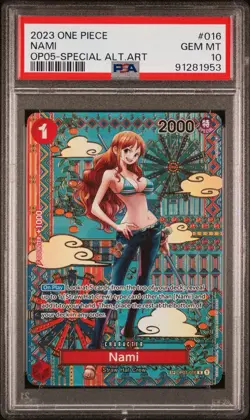 ONE PIECE OP05 AWAKENING OF THE NEW ERA #016 NAMI SPECIAL ALTERNATE ART PSA 10 - Image 1