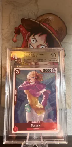 One Piece CCG Stussy Starter Deck 21 Gear 5 ST21-006 BGS 10 Pristine - Image 1