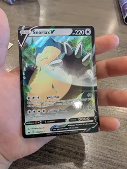 Pokemon Snorlax v Holo Card 141/202 Sword & Shield Series - Image 1