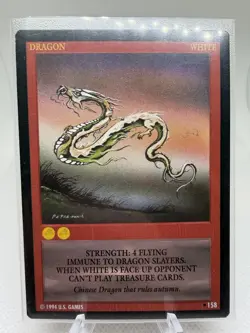 White #158 - Wyvern CCG Trading Card (US Games TCG, 1994) Limited, Rare Dragon - Image 3
