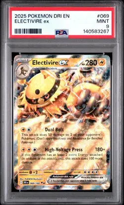 2025 Pokemon DRI EN-Destined Rivals #069 Electivire EX PSA 9 MINT Rare Card Holo - Image 1