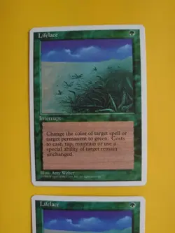 Lifelace x2 4th Edition Interrupt Magic the Gathering Card. Old Vintage - Image 3