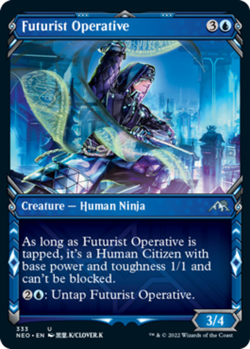 Futurist Operative - Foil - Showcase NM, English MTG Kamigawa: Neon Dynasty - Image 1