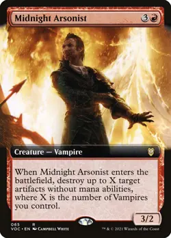 1x Midnight Arsonist Extended Art VOC NM x1 Mtg Magic the Gathering Changie - Image 1