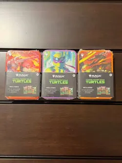 Magic The Gathering Teenage Mutant Ninja Turtles 3-Play Booster Tin Lot of 3 - Image 1