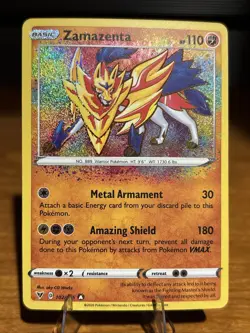 Pokemon TCG Zamazenta 102/185 Amazing Rare Vivid Voltage Holo English 2020 - Image 1