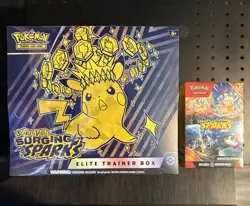 Pokemon TCG Scarlet & Violet Surging Sparks ETB + Booster Bundle Factory Sealed - Image 1