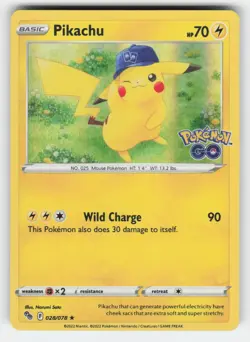 Pikachu (28) 028/078 NM Holofoil PGO Pokemon GO - Image 1