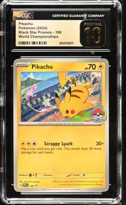 Pikachu 190 SVP EN Pristine 10 World Championships Black Star Promos Pokemon TCG - Image 1