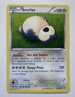 Snorlax 80/106 Flashfire Pokemon TCG Regular Rare Damaged - Image 1