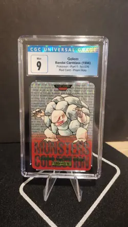 Pokemon ~ Japanese Bandai # 76 ~ Golem Prism Carddass Vending CGC 9 ~ 1996 ~ Red - Image 1