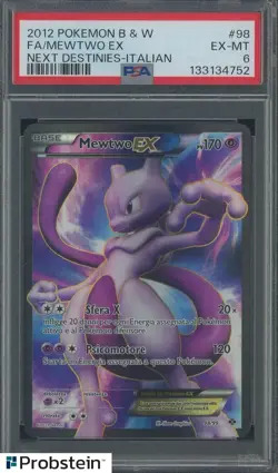 2012 Pokemon B & W Next Destinies Italian #98 Mewtwo Ex Fa PSA 6 EX-MT - Image 1