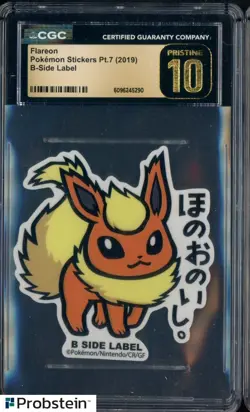 2019 Pokemon Stickers Pt. 7 B Side Label Flareon CGC 10 PRISTINE - Image 1