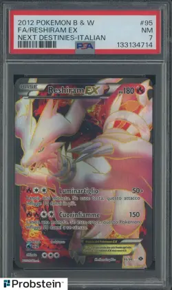 2012 Pokemon B & W Next Destinies Italian #95 Reshiram Ex FA PSA 7 NM - Image 1
