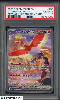 2025 Pokemon DRI EN Special Illustration Rare #230 Ethan's Ho-oh Ex PSA 10 GEM - Image 1