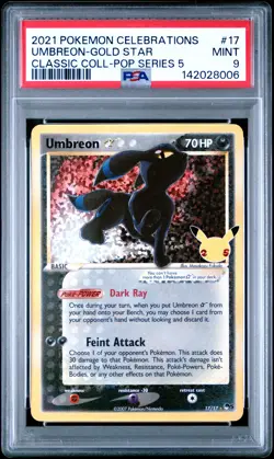 8006 Umbreon 2021 Pokemon Sword & Shield Celebrations #17/17 Classic PSA 9 - Image 1
