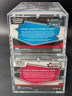 2x Pokemon SV10.5 Black Bolt White Flare Sealed Booster Bundle Display W/Acrylic - Image 3