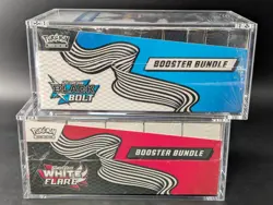 2x Pokemon SV10.5 Black Bolt White Flare Sealed Booster Bundle Display W/Acrylic - Image 4