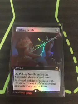 MTG Magic The Gathering Pithing Needle Foil Ext. Art Artifact Commander - Image 1