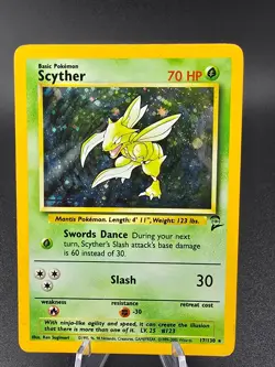 MP* Scyther 017/130 Base Set 2 Holo Rare Pokemon Card - Image 1