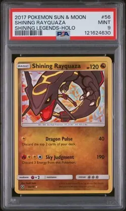 PSA 9 Shining Rayquaza Holo Rare 56/73 Pokemon SM Shining Legends English Mint - Image 1