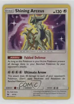 Shining Arceus Holo Pokemon Sun & Moon Legends #57 - Image 1