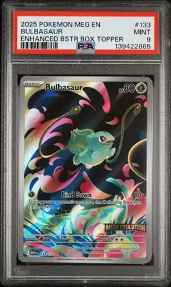Bulbasaur 133 Stamped Promo Pokemon Mega Evolution Box Topper PSA 9 MINT - Image 1