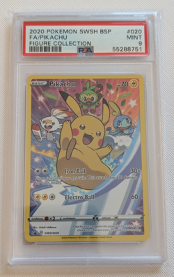 2020 Pokemon SWSH020 BSP Pikachu Holo PSA 9 MINT Black Star Promo - Image 1