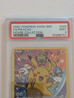 2020 Pokemon SWSH020 BSP Pikachu Holo PSA 9 MINT Black Star Promo - Image 2