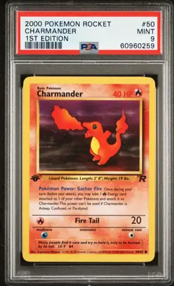 2000 Pokemon Rocket Charmander - 1st Edition 50/82 - PSA 9 MINT!! - Image 1