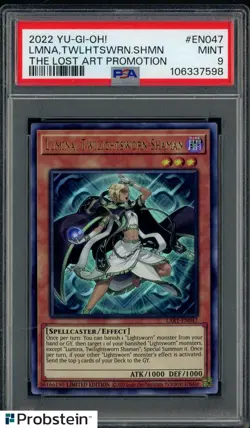 2022 YU-GI-OH! THE LOST ART PROMOTION #EN047 LUMINA TWILIGHTSWORN SHAMAN PSA 9 - Image 1