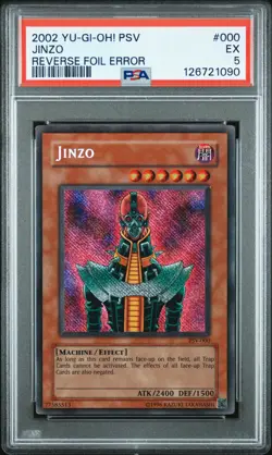 2002 YU-GI-OH! PSV-PHARAOH'S SERVANT REVERSE FOIL ERR #000 JINZO PSA 5 - Image 1